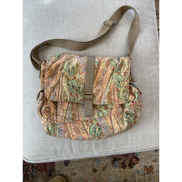 Vintage Y2K Fossil 1954 Paisley Floral Corduroy Crossbody Boho Purse Bag - Picture 13 of 13